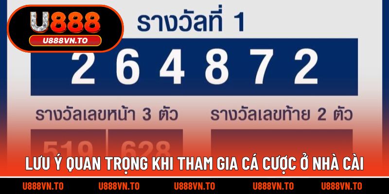 Lưu ý quan trọng khi tham gia cá cược ở nhà cài